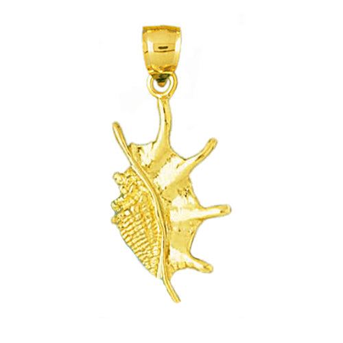 14K Gold Conch Gastropod Mollusk Shell Charm