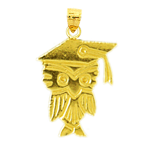 14K Gold Owl with Graduation Cap Charm