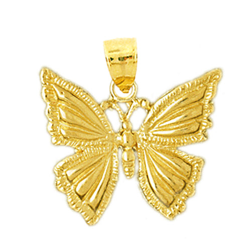 14K Gold 22MM Butterfly Pendant