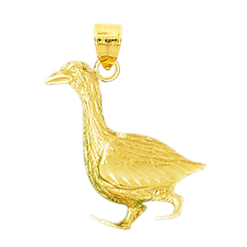 14K Gold 20MM Duck Pendant