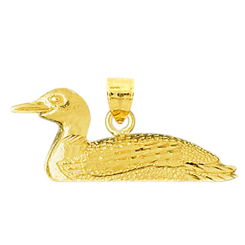 14K Gold Duck Pendant