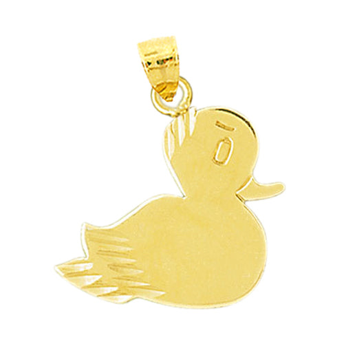 14K Gold Silhouette Duckie Pendant