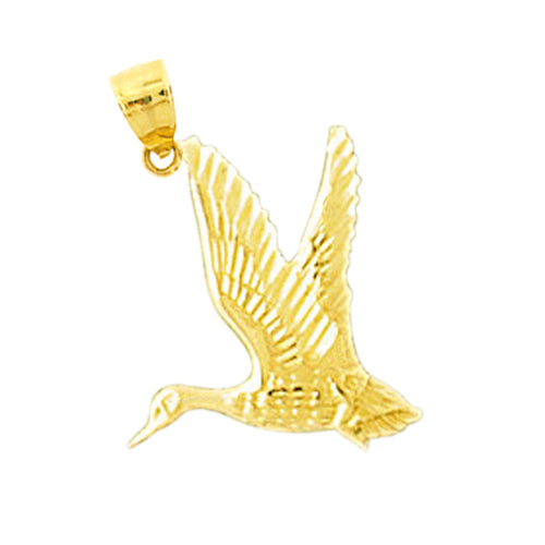 14K Gold Flying Duck Charm