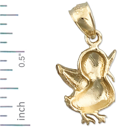 14K Gold Chirping Duck Charm