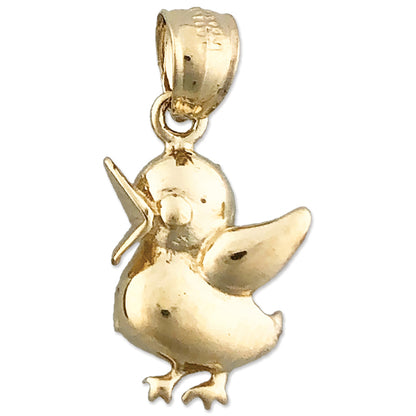 14K Gold Chirping Duck Charm