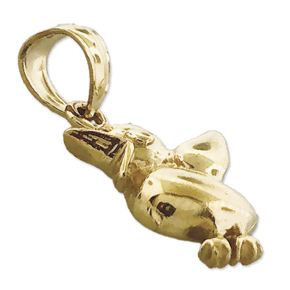 14K Gold Chirping Duck Charm