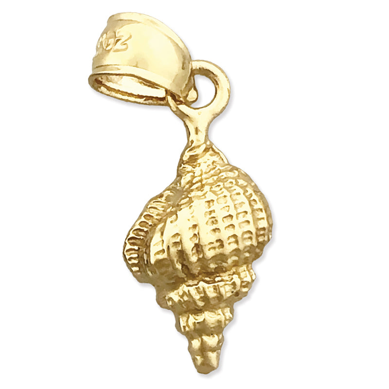 14K Gold Mollusk Shell Charm