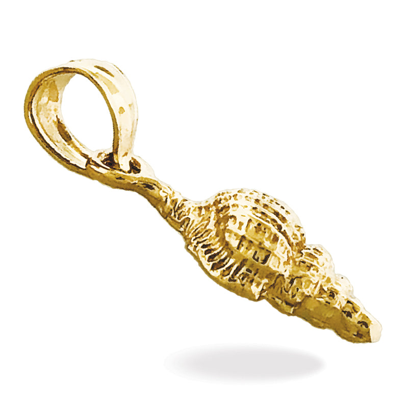 14K Gold Mollusk Shell Charm