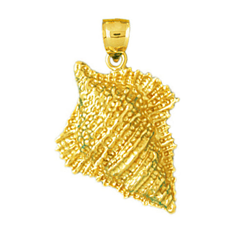 14K Gold Gastropod Mollusk Sea Snail Shell Charm