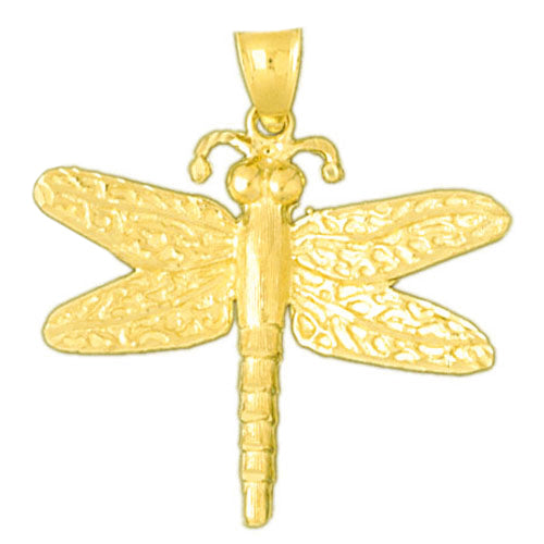 14K Gold Dragonfly Pendant
