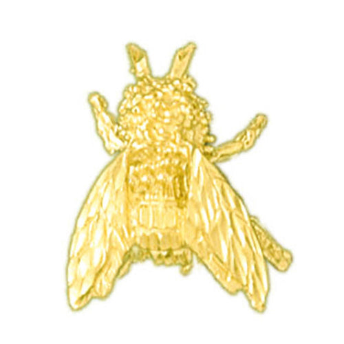 14K Gold Fly Pendant