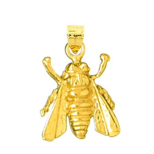 14K Gold Yellow Jacket Bee Pendant