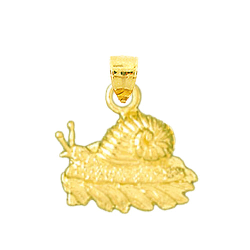 14K Gold Snail In Shell Charm