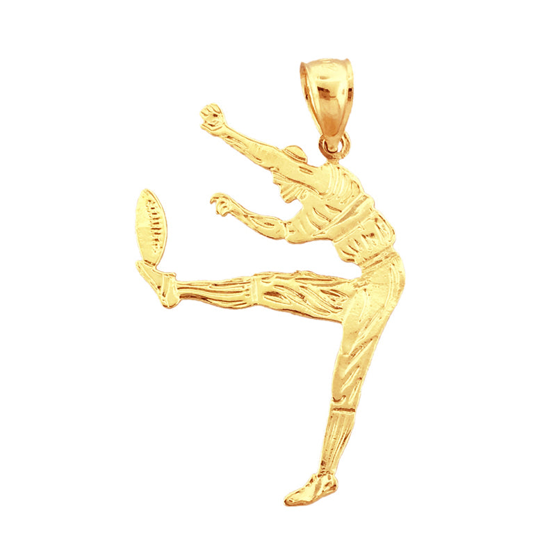 14K Gold Football Punter Pendant
