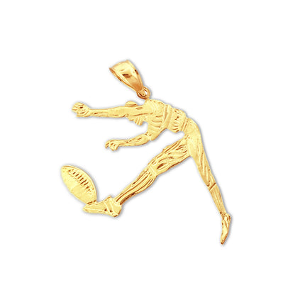 14K Gold Football Punter Pendant
