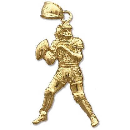 14K Gold Quarterback Pendant