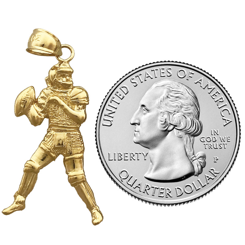 14K Gold Quarterback Pendant