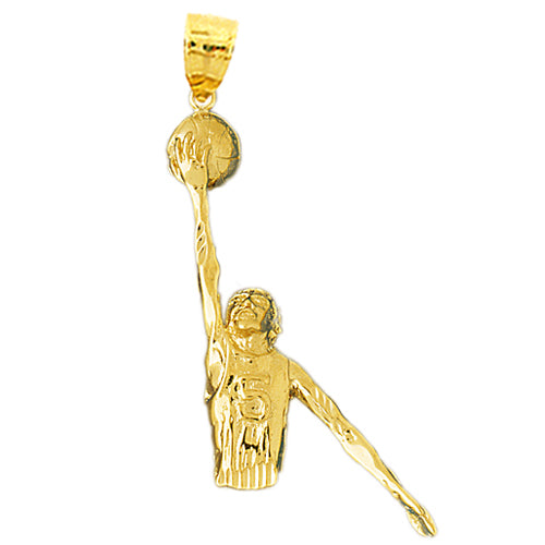 14K Gold #5 Jersey Basketball Pendant
