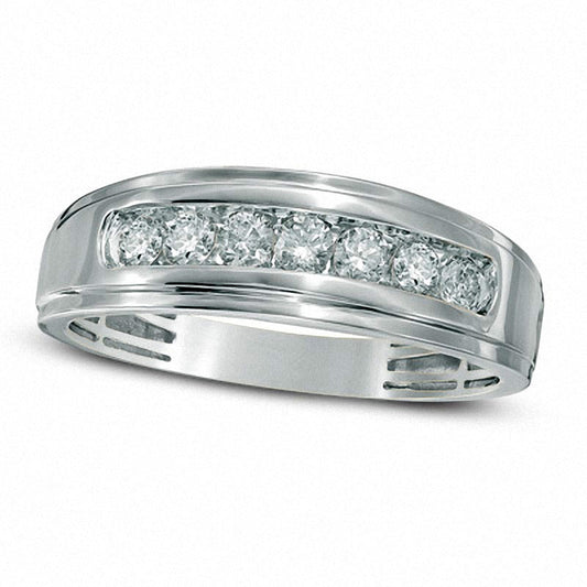 Previously Owned - Men's 0.50 CT. T.W. Natural Diamond Comfort Fit Band in Solid 10K White Gold