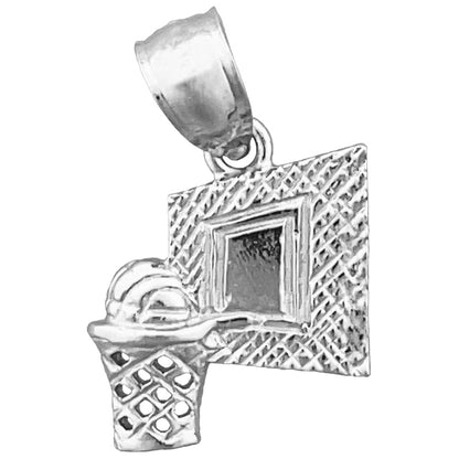14K Gold Basketball In Basket Backboard Charm