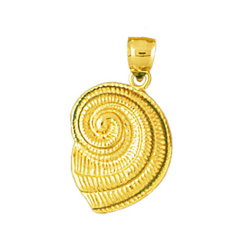 14K Gold Marine Mollusk Sea Snail Shell Charm