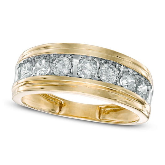 Previously Owned - Men's 1.0 CT. T.W. Natural Diamond Comfort Fit Band in Solid 10K Yellow Gold