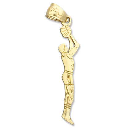 14K Gold Shootout Basketball Pendant