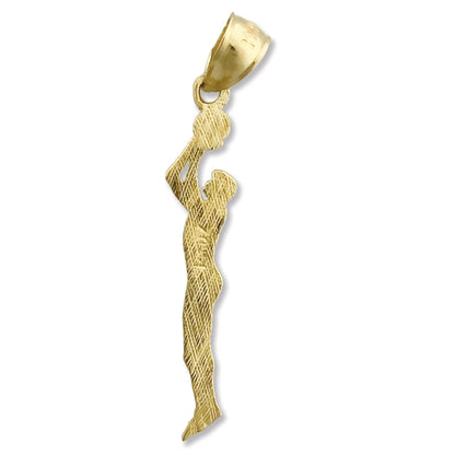 14K Gold Shootout Basketball Pendant
