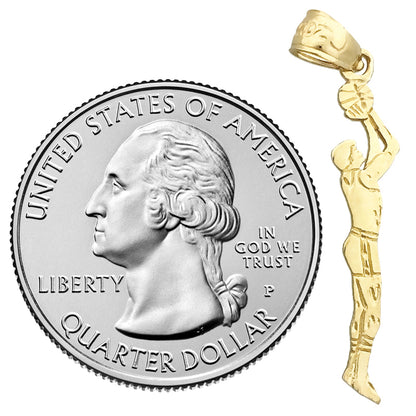 14K Gold Shootout Basketball Pendant