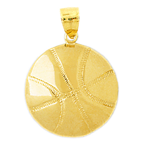 14K Gold Basketball Pendant