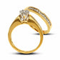 Previously Owned - 1.0 CT. T.W. Natural Diamond Flower Bridal Engagement Ring Set in Solid 10K Yellow Gold