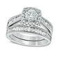 Previously Owned - Celebration Grand® 1.5 CT. T.W. Natural Diamond Frame Bridal Engagement Ring Set in Solid 14K White Gold (H-I/I1)