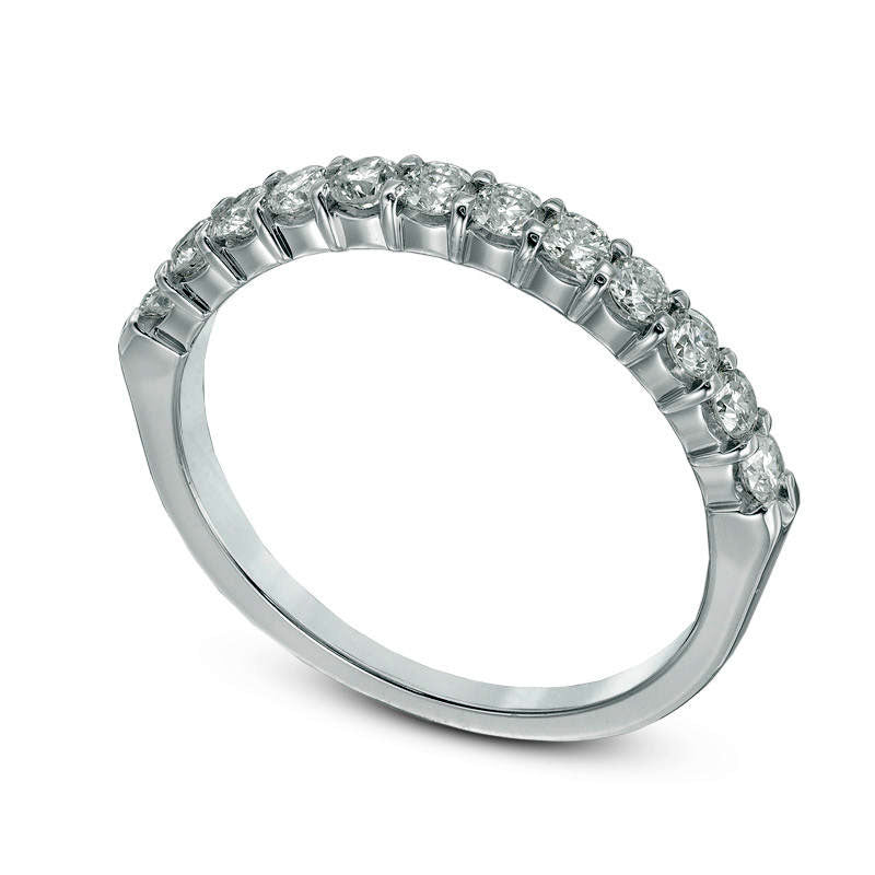 Previously Owned - Ladies' 0.50 CT. T.W. Certified Natural Diamond Wedding Band in Solid 14K White Gold (I/SI2)