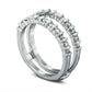 Previously Owned - 0.50 CT. T.W. Baguette and Round Natural Diamond Enhancer in Solid 14K White Gold