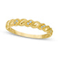 Previously Owned - Natural Diamond Accent Antique Vintage-Style Cascading Anniversary Band in Solid 10K Yellow Gold