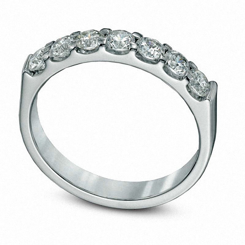 Previously Owned - 0.75 CT. T.W. Natural Diamond Seven Stone Anniversary Band in Solid 14K White Gold (I/SI2)