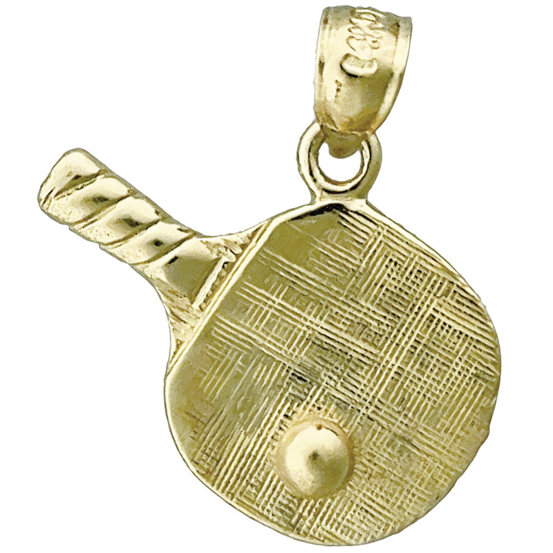 14K Gold Ping Pong Paddle Charm