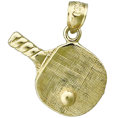 14K Gold Ping Pong Paddle Charm
