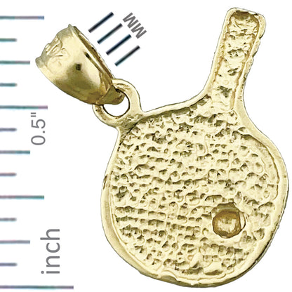 14K Gold Ping Pong Paddle Charm