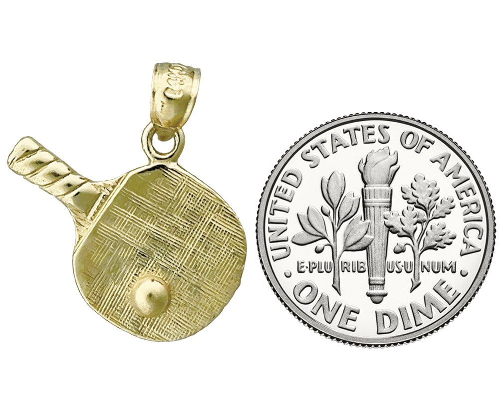 14K Gold Ping Pong Paddle Charm