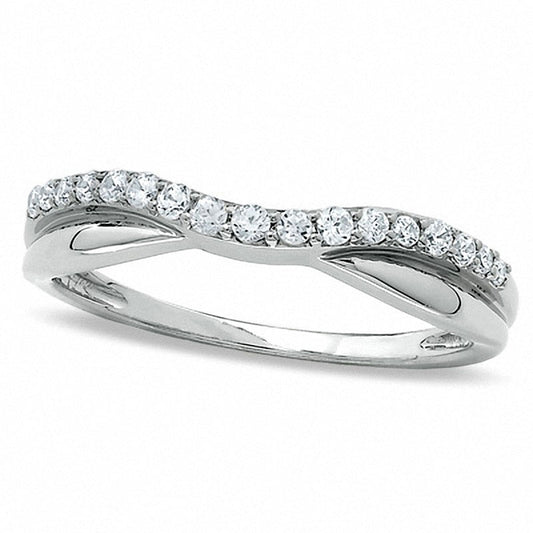Previously Owned - 0.33 CT. T.W. Natural Diamond Twist Contour Band in Solid 14K White Gold