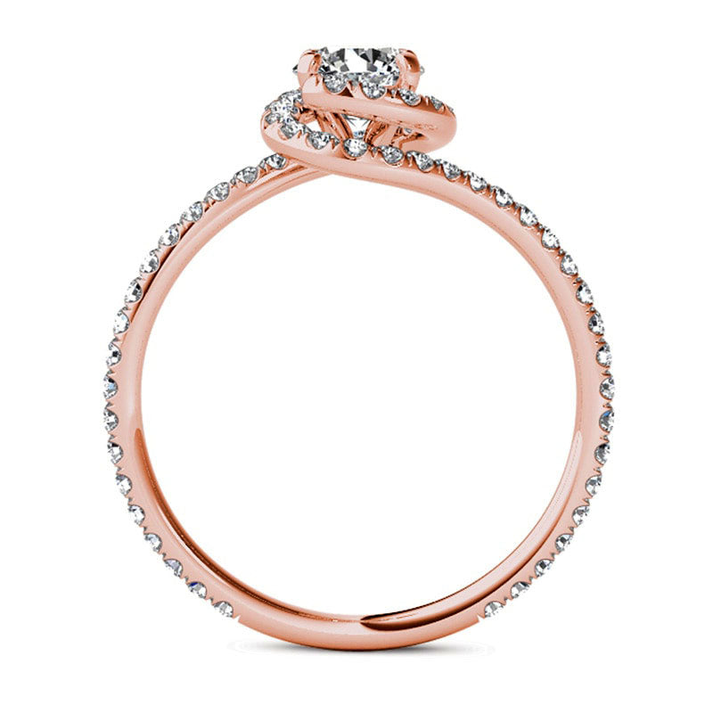 Previously Owned - 1.0 CT. T.W. Natural Diamond Bypass Swirl Engagement Ring in Solid 14K Rose Gold