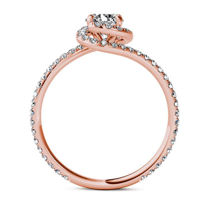 Previously Owned - 1.0 CT. T.W. Natural Diamond Bypass Swirl Engagement Ring in Solid 14K Rose Gold
