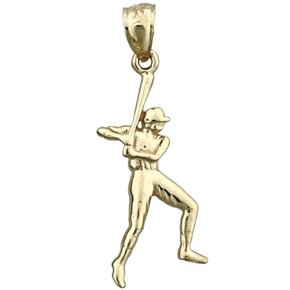 14K Gold Baseball Player Pendant