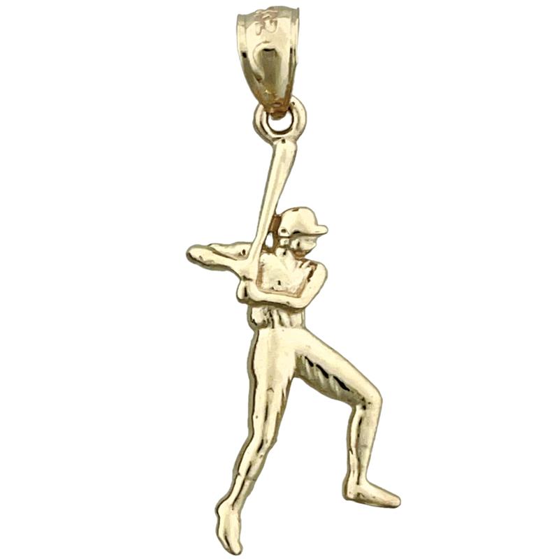 14K Gold Baseball Player Pendant