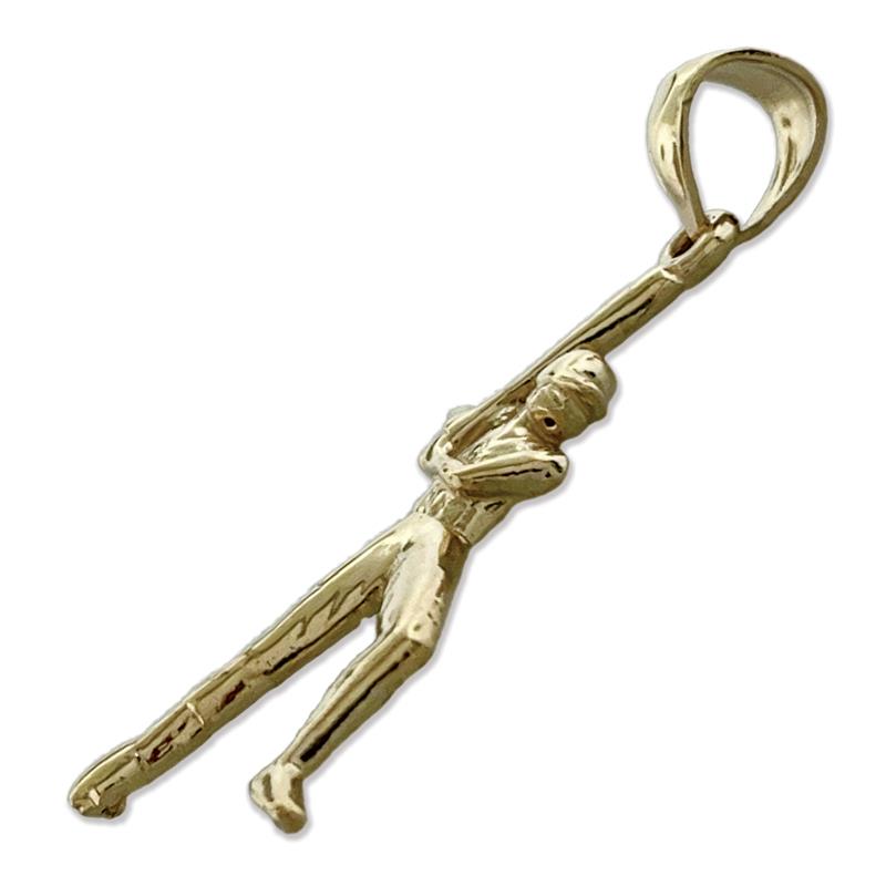 14K Gold Baseball Player Pendant