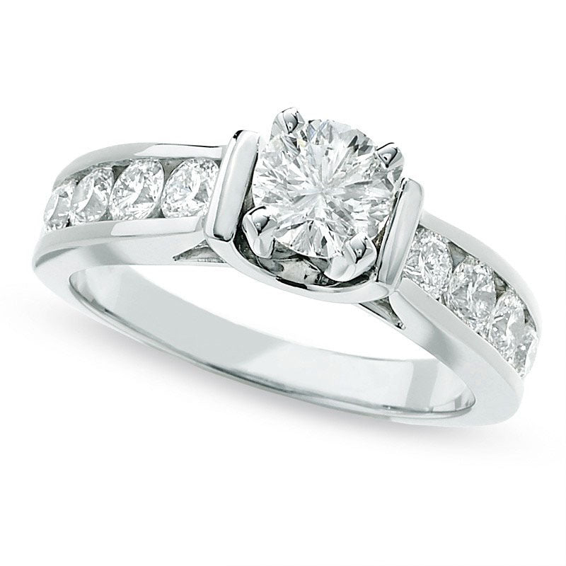 Previously Owned - Celebration Lux® 1.5 CT. T.W. Natural Diamond Engagement Ring in Solid 18K White Gold (I/SI2)