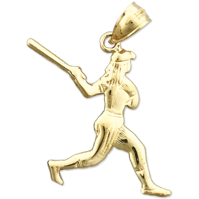14K Gold Softball Batter Pendant
