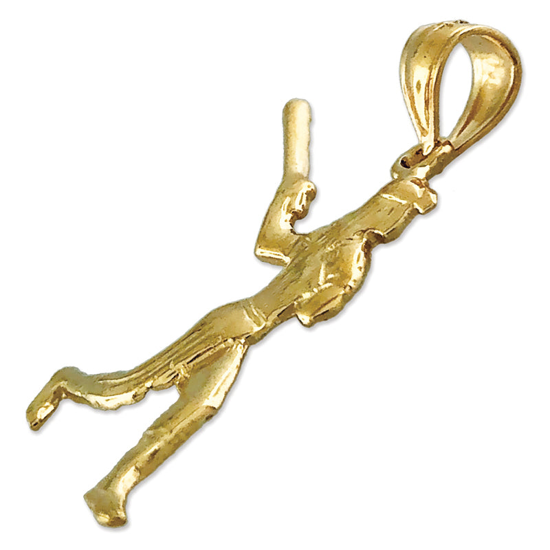 14K Gold Softball Batter Pendant