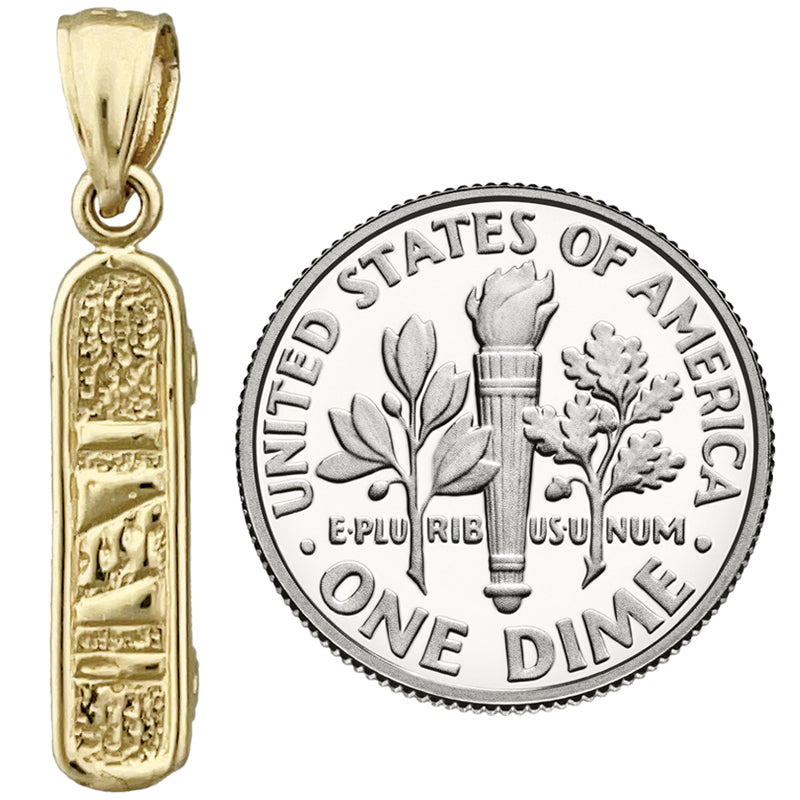 14K Gold 3-D Skateboard Charm